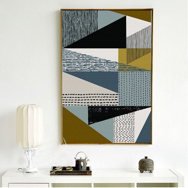 Abstract Geometric Canvas  Nordic Scandinavian Posters Prints Wall Art Oil Pictures Unframed