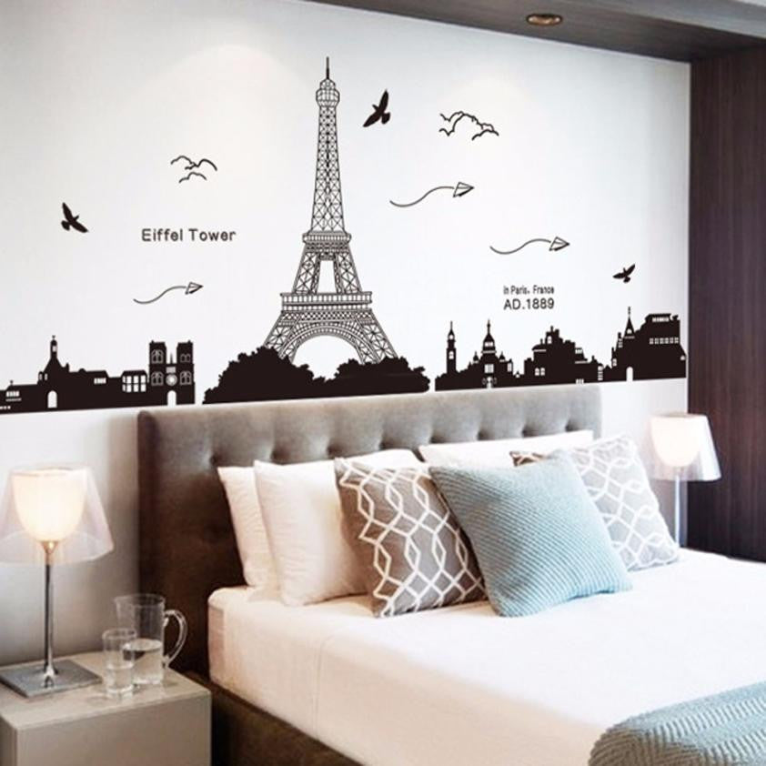 Paris Eiffel Tower Removable Decor Environmentally Mural Home Decor Mural Decal XT