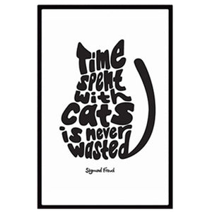 Cat Quotes Canvas Printings Black and White Animals Posters Prints Nordic Wall Art Pictures for Living Room Home Decor No frame