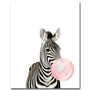 Giraffe Zebra Animal Posters and Prints Canvas Art Painting Wall Art Nursery Decorative Picture