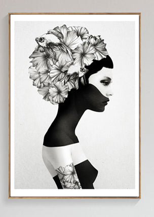 Flower Posters And Prints Girl Canvas Prints Wall Art Canvas Painting Wall Pictures  Unframed