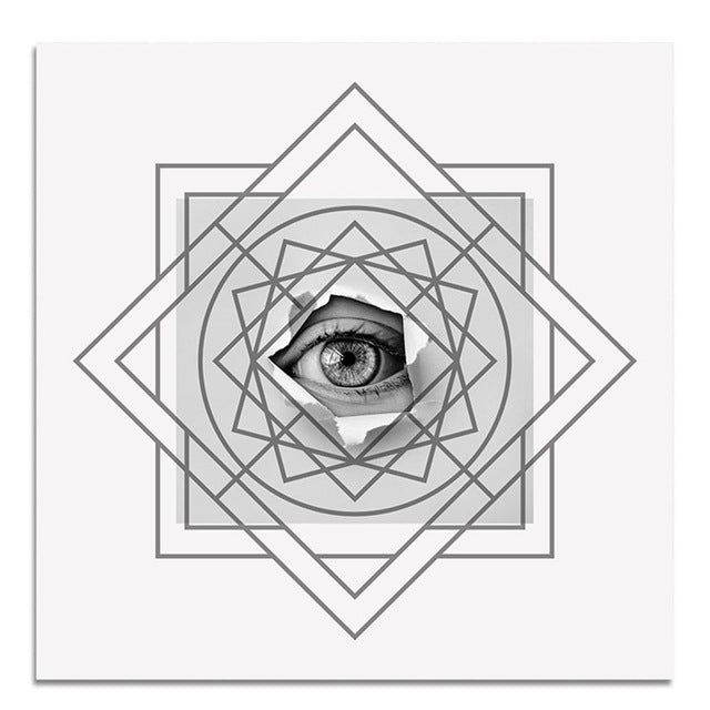 Cuadro Original Fashion Black White Geometric Eyes Planet Canvas Painting Posters Wall Picture For Living Room Nordic Wall Decor