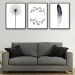 Dandelion Feather Leaves Nordic Posters and Prints Art Canvas Painting Modern Home Decor Wall Picture